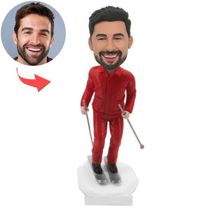 Skiing Man Custom Bobbleheads