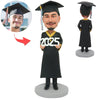 Poupée de bobblehead de graduation masculine de coutume