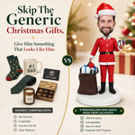Custom Bobblehead Santa Claus with Christmas gifts