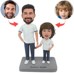Bobblehead personnalisé avec père et enfant