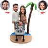 Bobblehead Fmaily personnalisé en vacances
