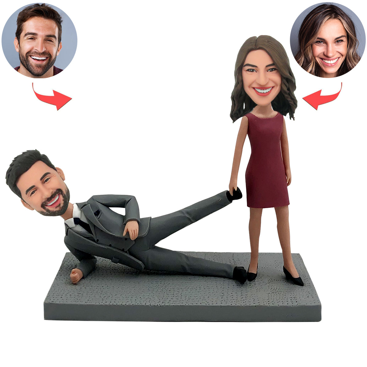 Idées cadeaux Saint Valentin - Bobblehead couple drôle personnalisé