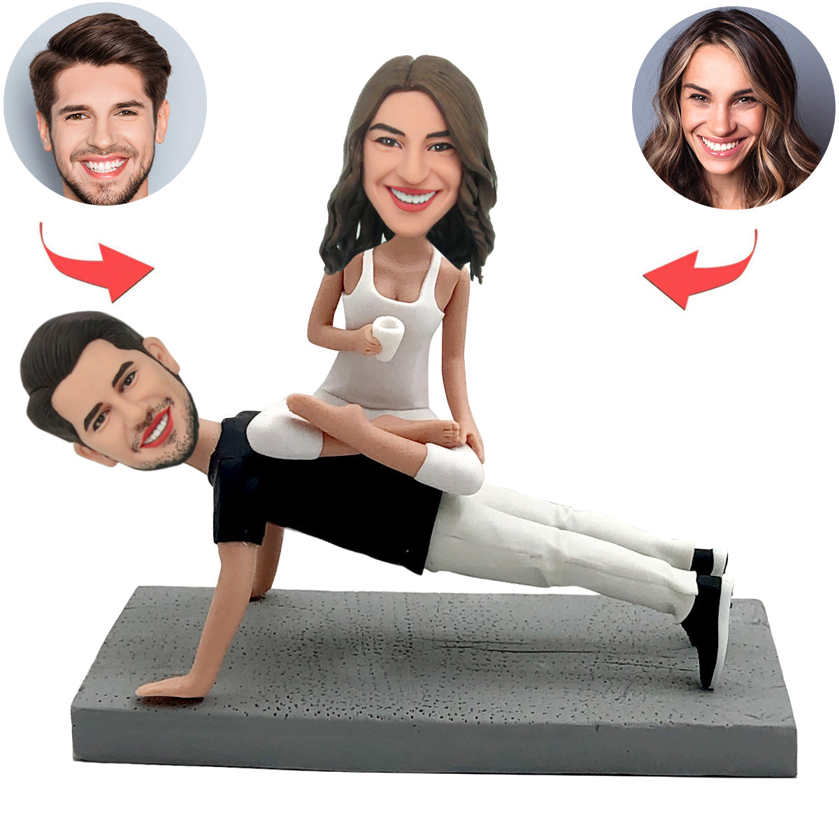 Idées cadeaux pour la Saint-Valentin – Couple de yoga à pompon personnalisé