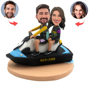 Bobblehead personnalisé avec bateau rapide en couple