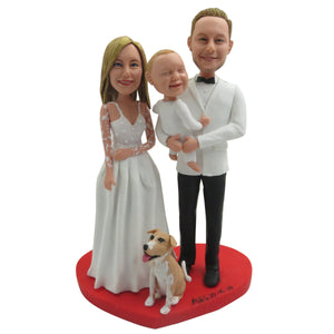 Poupée Bobblehead personnalisée Happy Family pour mariage