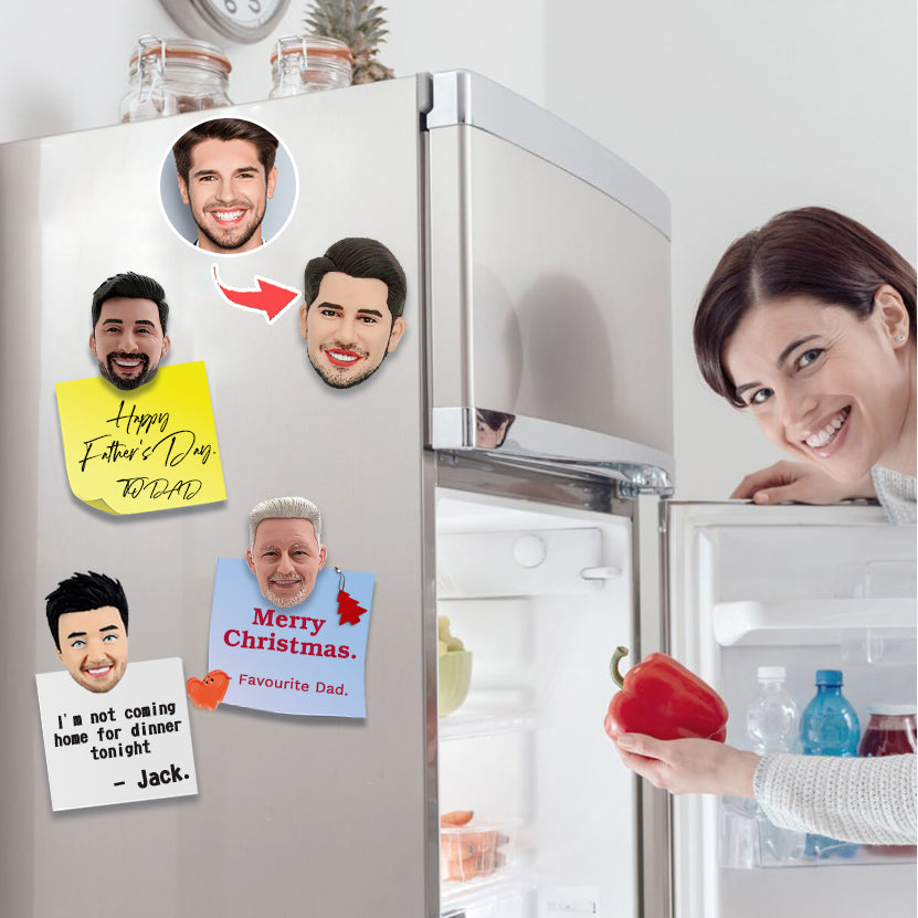 Aimants de réfrigérateur Bobblehead personnalisés visage drôle