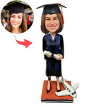 Bobblehead de remise de diplôme personnalisé avec modèle d'avion