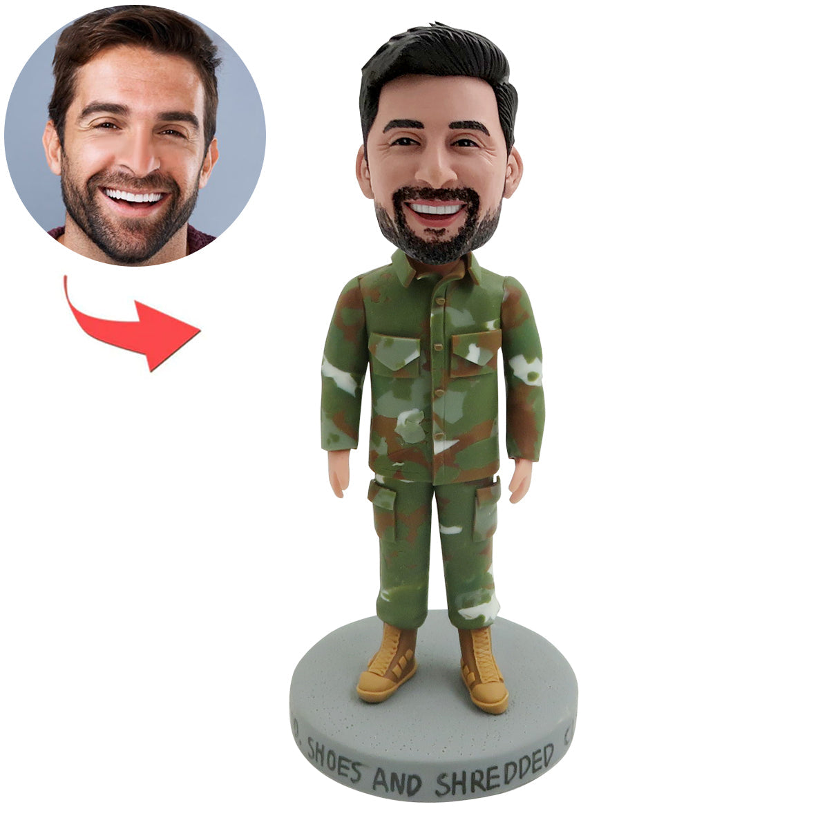 Bobblehead soldat masculin personnalisé