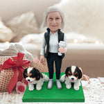 Figurine Bobblehead personnalisée avec deux chiens