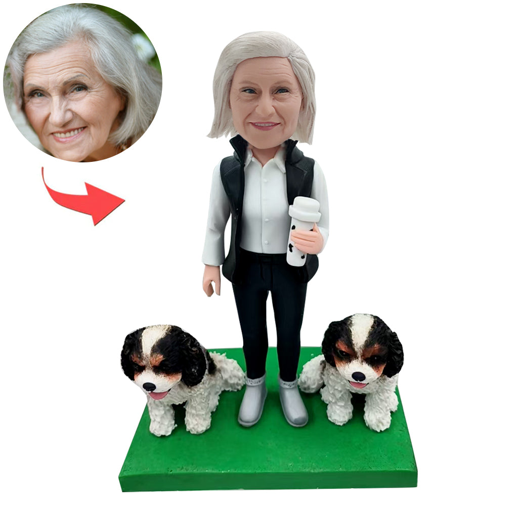Figurine Bobblehead personnalisée avec deux chiens