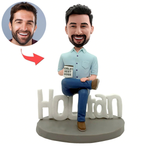 Mug personnalisé avec figurine Bobblehead « Meilleur patron du monde »