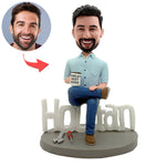 Mug personnalisé avec figurine Bobblehead « Meilleur patron du monde »