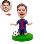 Figurine personnalisée représentant un joueur de football heureux