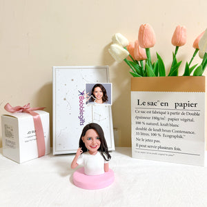 Figurine à tête branlante personnalisée avec clip photo