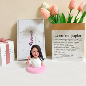 Figurine à tête branlante personnalisée avec clip photo