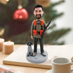 Figurine de chasseur personnalisée avec chien