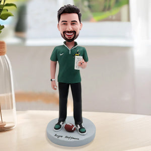 Figurine à tête branlante personnalisée pour entraîneur de football