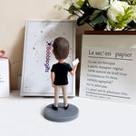 Figurine à tête branlante personnalisée pour homme tenant une pancarte BOSS