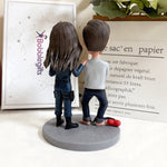 Figurines à tête branlante personnalisées pour couple – Policier et prisonnier humoristiques