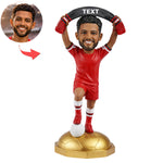 Figurine à tête branlante personnalisée de supporter de foot avec écharpe