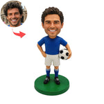 Figurine personnalisée de joueur de football tenant un ballon