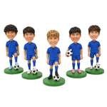 Figurines à tête branlante personnalisées pour enfants, représentant des joueurs de football (commande en gros, minimum 5 pièces)