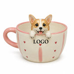 Tasse à café personnalisée pour chien et chat avec figurine d'animal de compagnie faite main