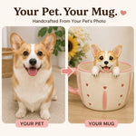 Tasse à café personnalisée pour chien et chat avec figurine d'animal de compagnie faite main