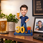 Figurine à tête branlante personnalisée pour 30e anniversaire