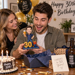 Figurine à tête branlante personnalisée pour 30e anniversaire