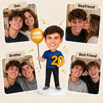Figurine à tête branlante personnalisée pour 20ème anniversaire