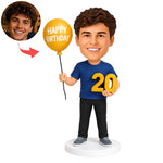 Figurine à tête branlante personnalisée pour 20ème anniversaire