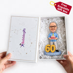 Figurine à tête branlante personnalisée pour 60e anniversaire