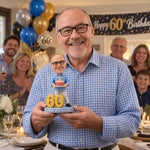 Figurine à tête branlante personnalisée pour 60e anniversaire