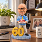 Figurine à tête branlante personnalisée pour 60e anniversaire