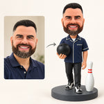 Cadeau personnalisé de figurine à tête branlante de bowling à partir d'une photo