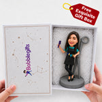 Cadeau personnalisé fait main : figurine à tête branlante de coiffeur personnalisée