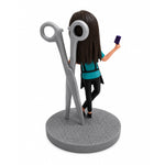 Cadeau personnalisé fait main : figurine à tête branlante de coiffeur personnalisée