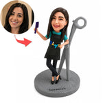 Cadeau personnalisé fait main : figurine à tête branlante de coiffeur personnalisée