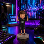 Figurine bobblehead personnalisée pour garçon à partir d'une photo - Cadeau souvenir personnalisé pour enfants