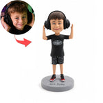 Figurine bobblehead personnalisée pour garçon à partir d'une photo - Cadeau souvenir personnalisé pour enfants