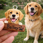 Porte-clés personnalisé pour chien avec son nom à partir d'une photo