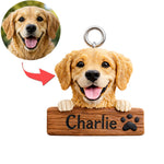 Porte-clés personnalisé pour chien avec son nom à partir d'une photo