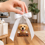 Porte-clés personnalisé pour chien avec son nom à partir d'une photo