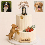 Décoration de gâteau amusante représentant un chien qui mange - Topper de gâteau pour chien