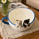 Mug à café personnalisé pour deux animaux avec figurines d’animaux faites main