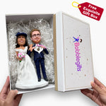 Figurines à tête branlante personnalisées pour couple style sportif