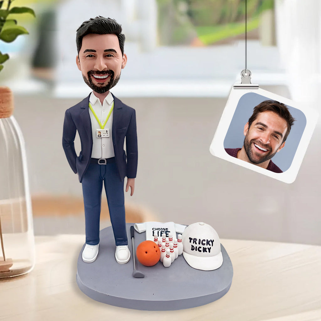 Figurine à tête branlante personnalisée avec accessoires