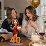Figurine à tête branlante personnalisée pour 40e anniversaire