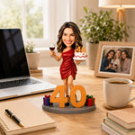 Figurine à tête branlante personnalisée pour 40e anniversaire